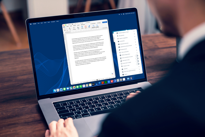 Dictating straight into a document