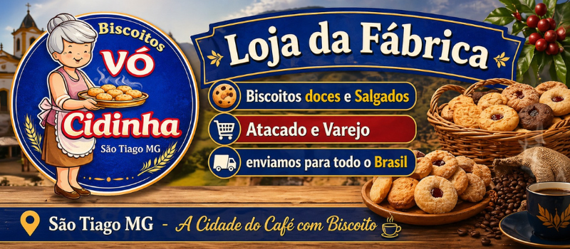 Biscoitos Vó Cidinha — Loja da Fábrica em São Tiago-MG