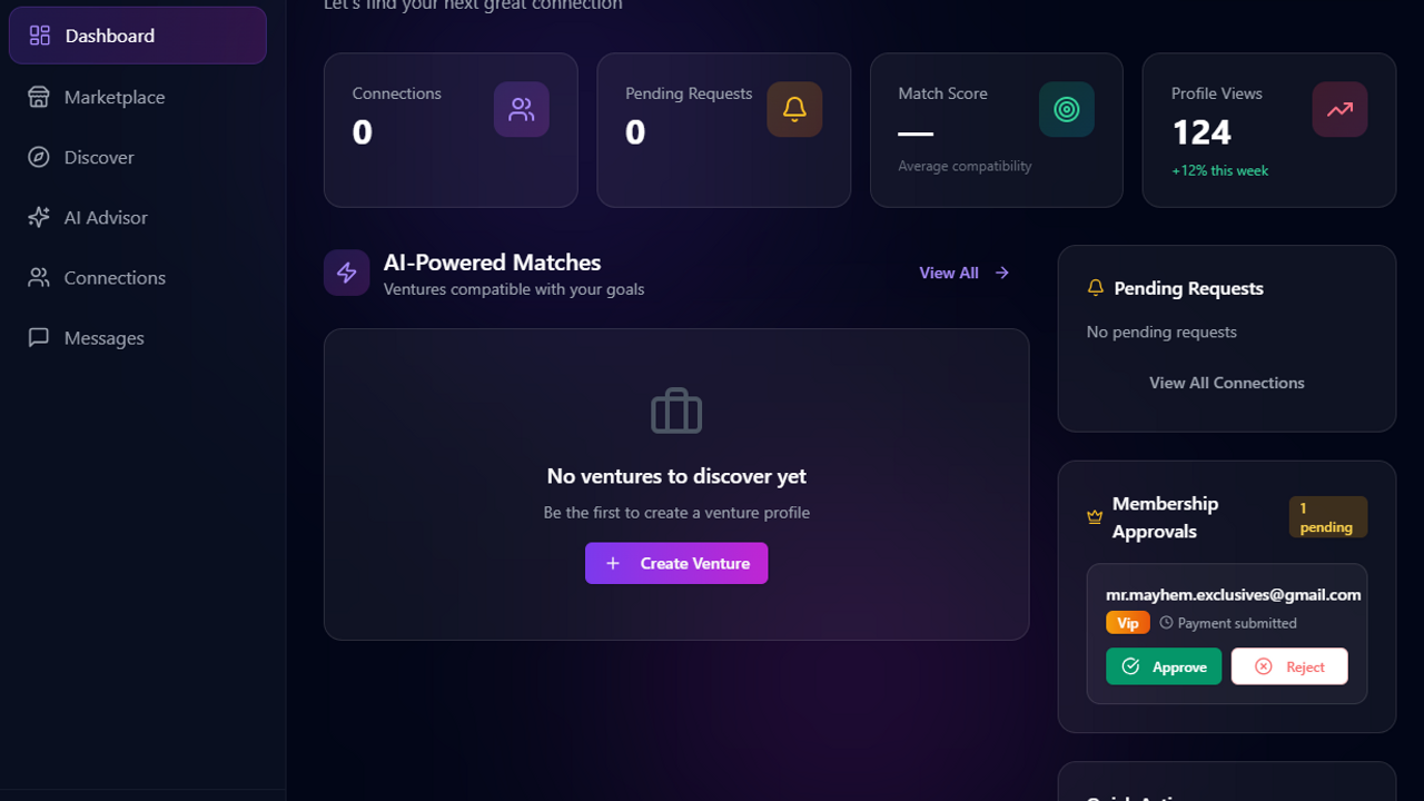VentureConnect template preview