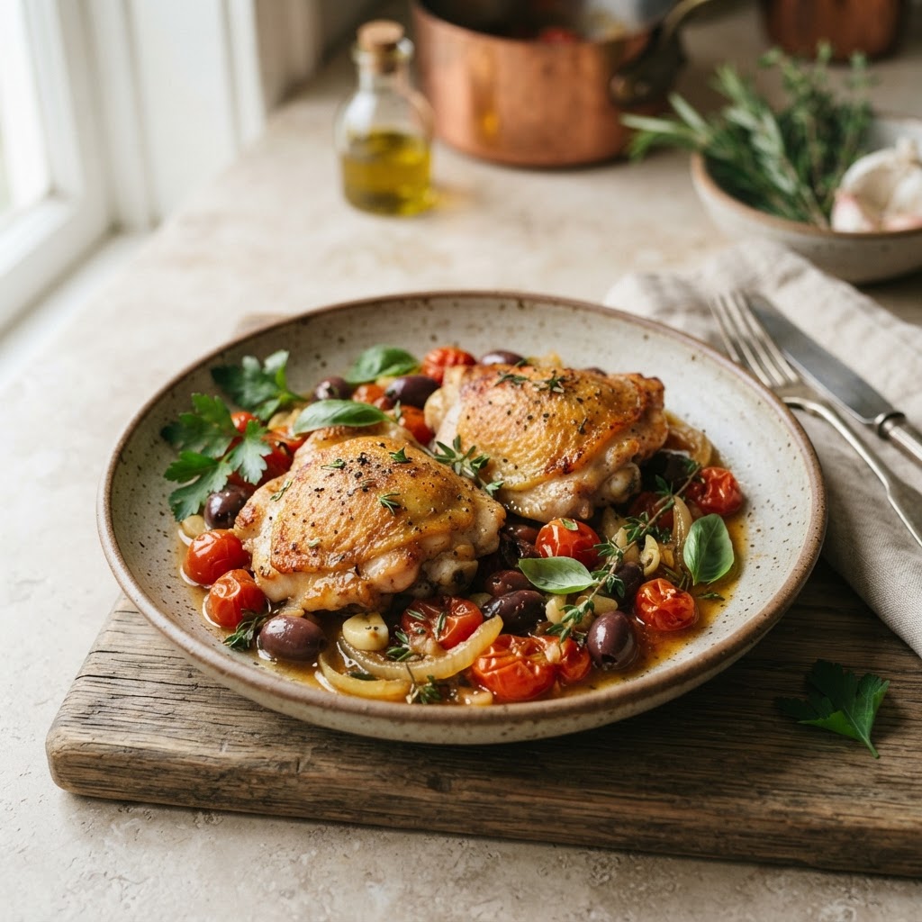 Chicken Provençal with Tomatoes & Olives