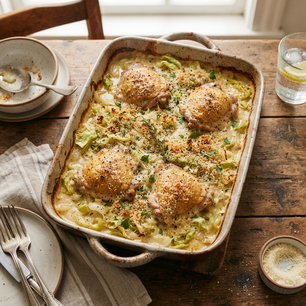 Creamy Chicken & Cabbage Casserole