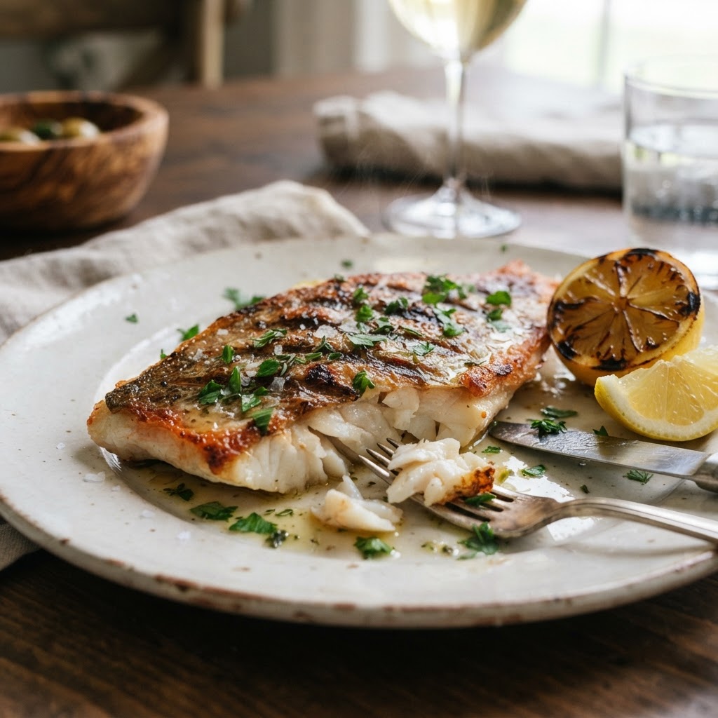 Grilled Red Snapper with Garlic-Lemon Butter