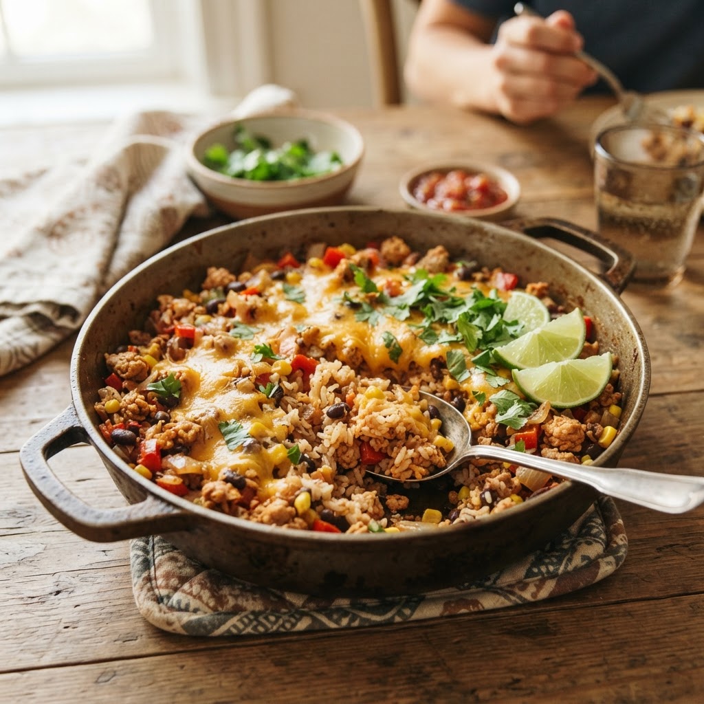 One-Pot Turkey Taco Rice
