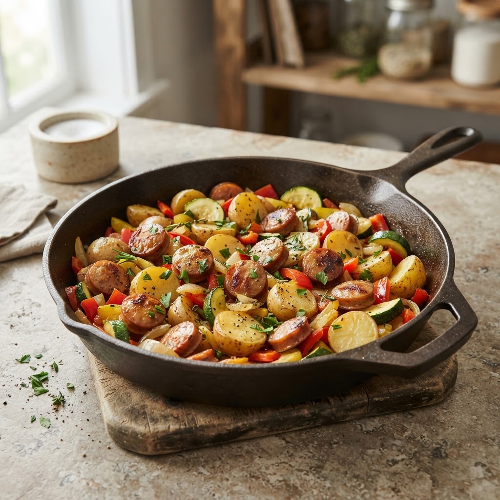 Chicken Sausage & Veggie Skillet