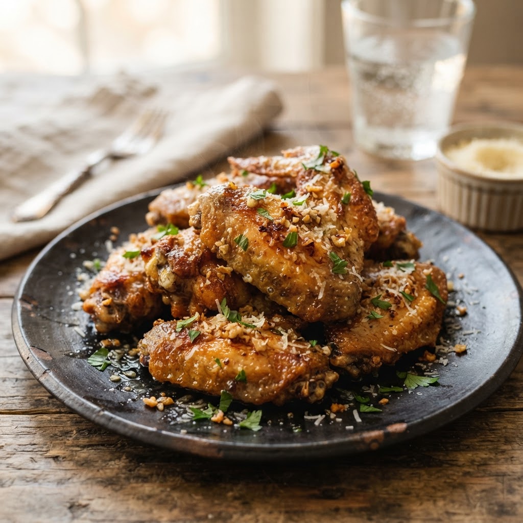 Air Fryer Garlic Parmesan Wings