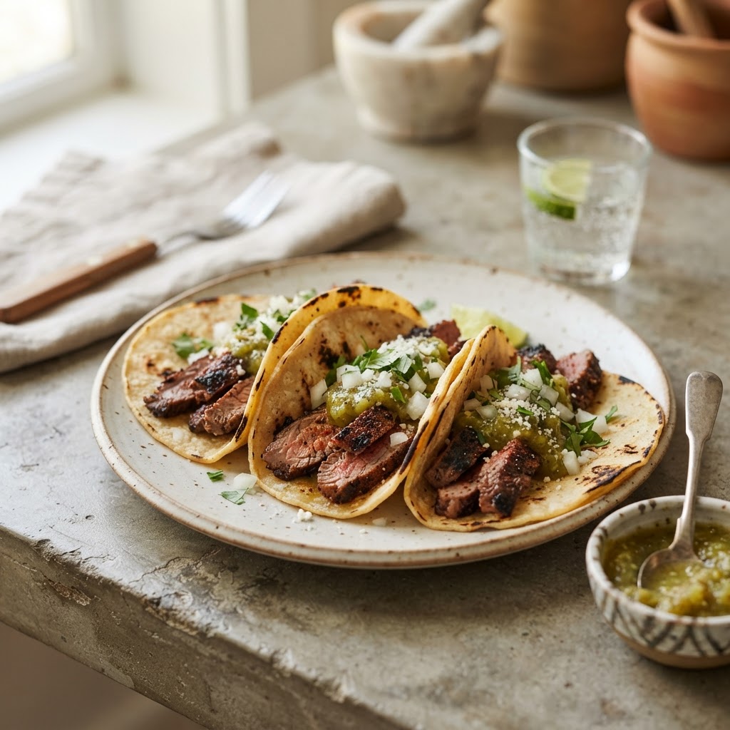 Steak Tacos with Salsa Verde