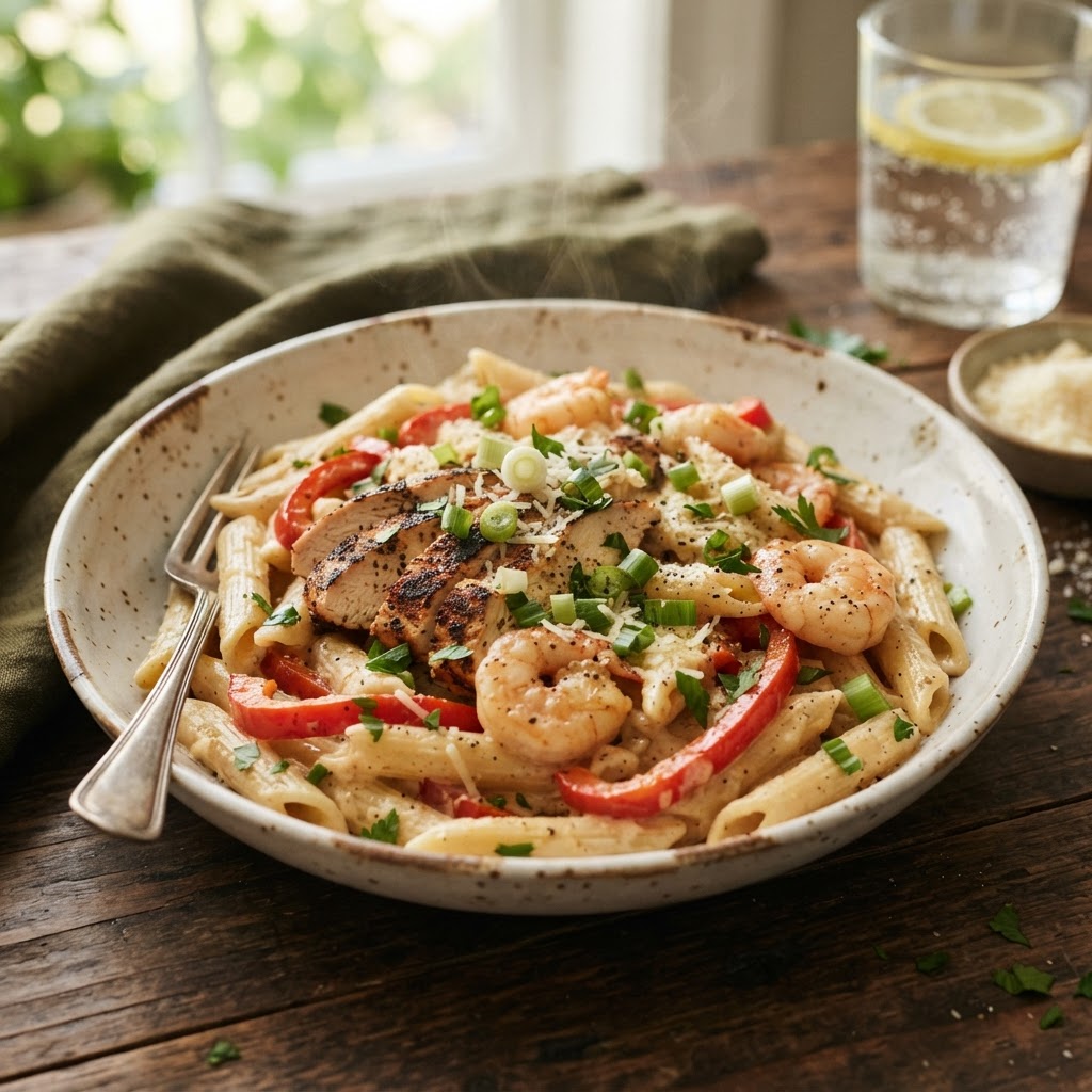Cajun Shrimp & Chicken Pasta