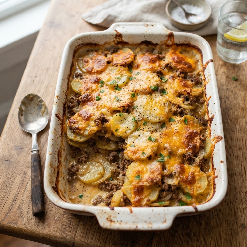 Cheesy Beef & Potato Casserole