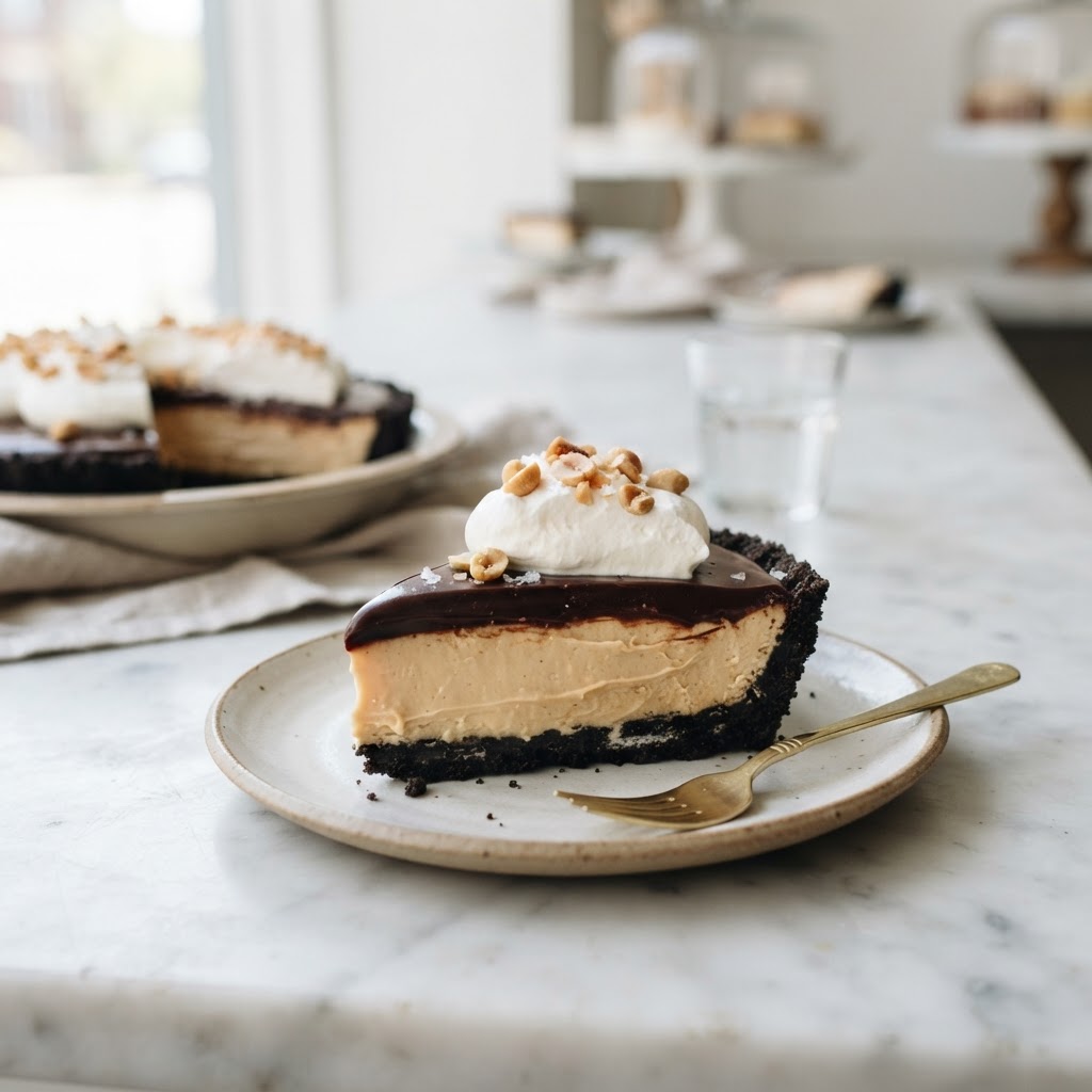 Chocolate Peanut Butter Truffle Pie