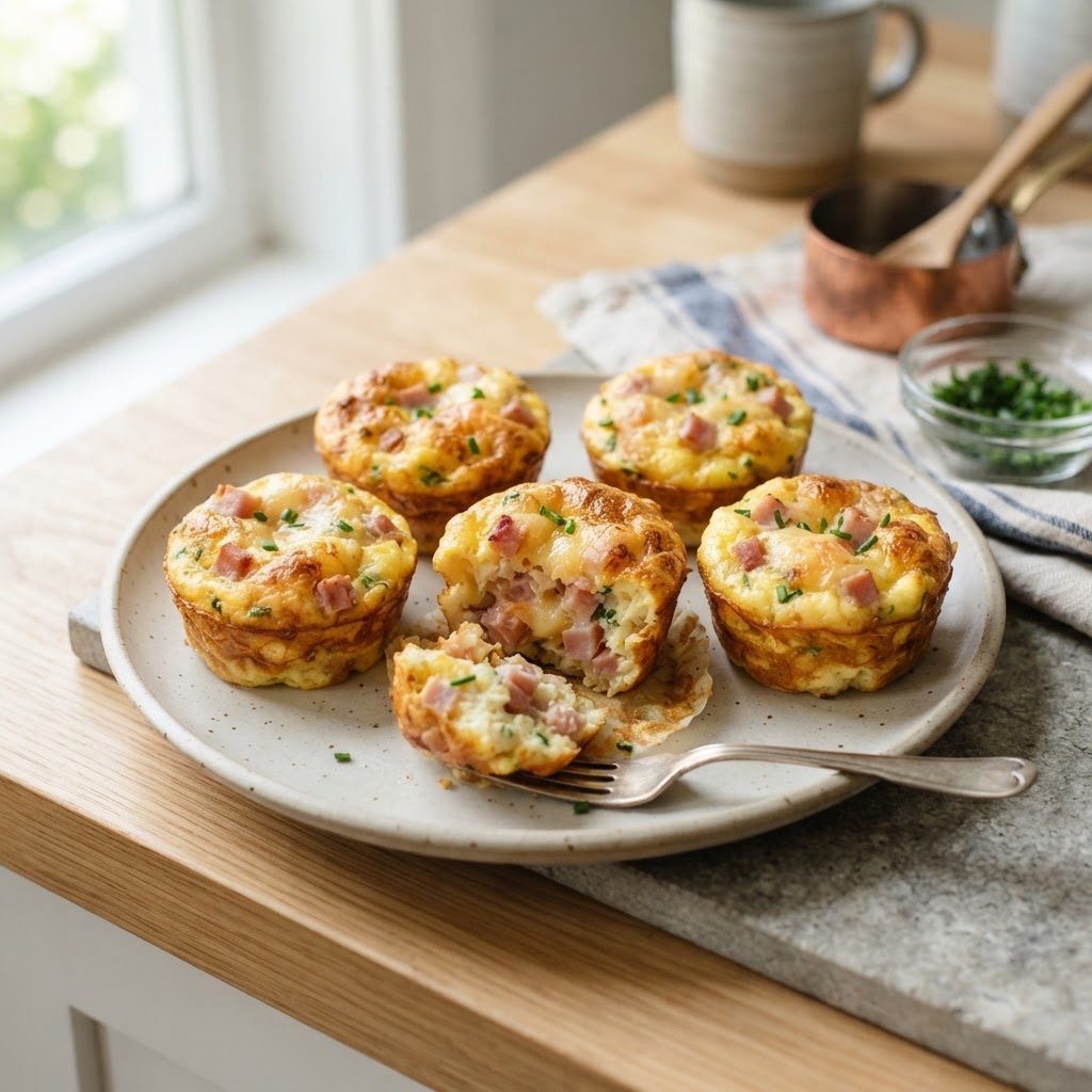 Ham, Gruyère & Chive Egg Muffins