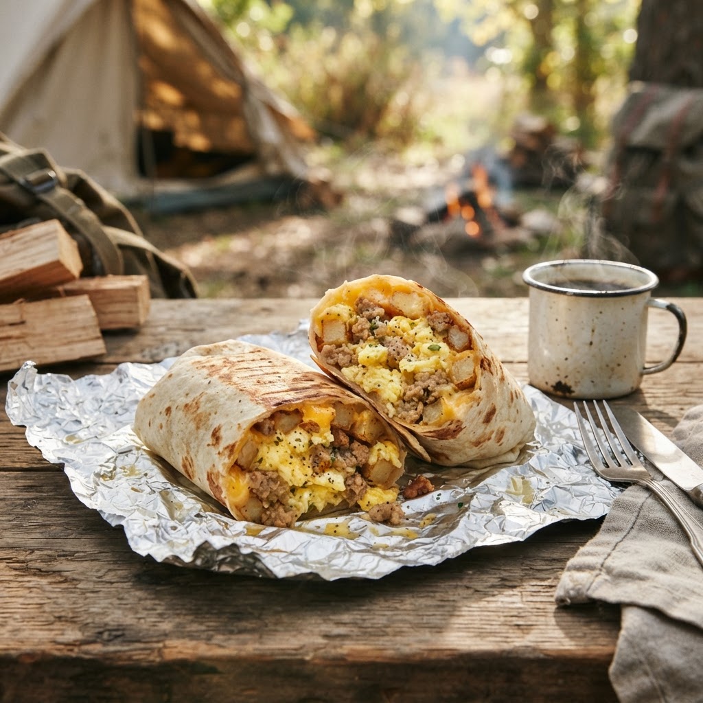 Campfire Breakfast Burritos