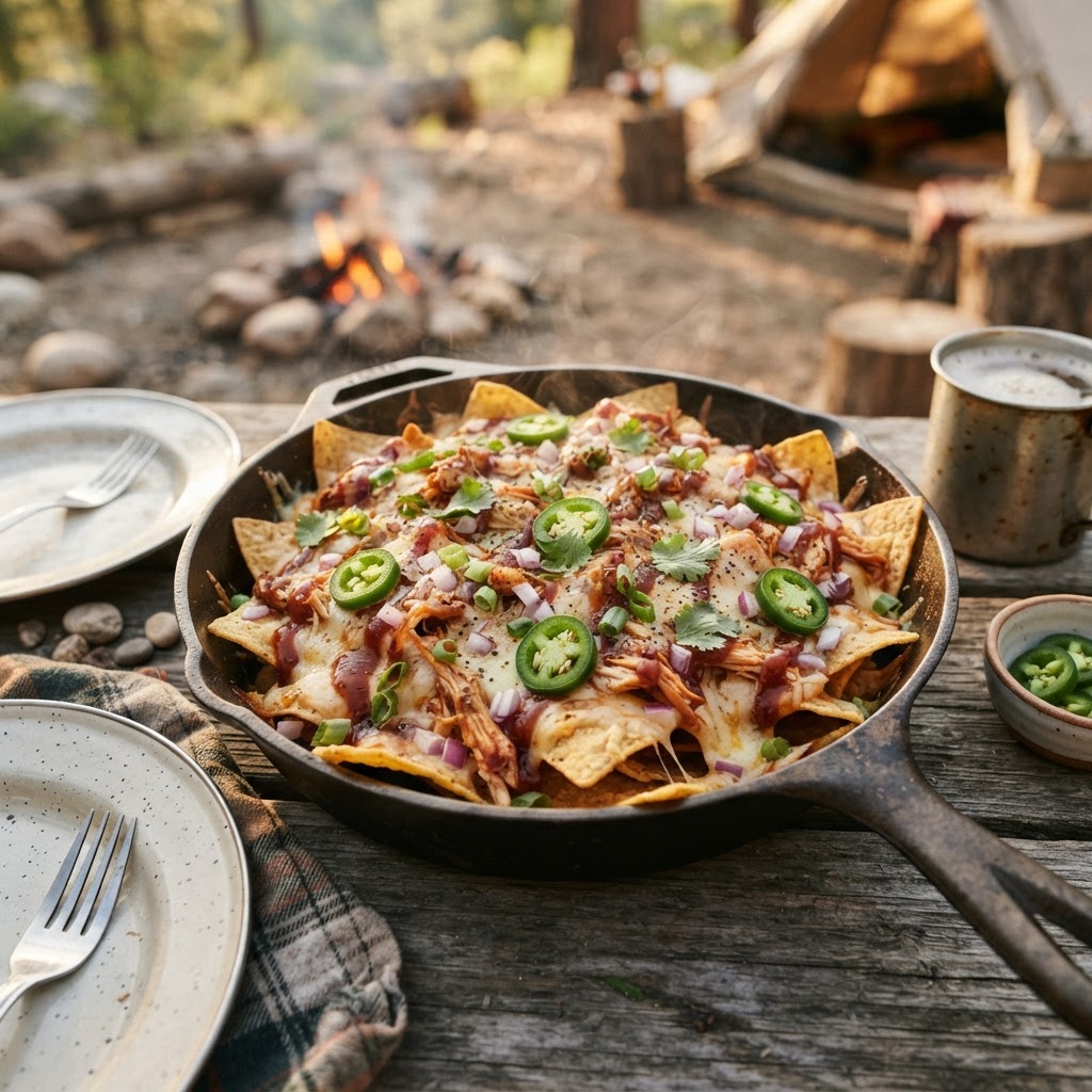 BBQ Chicken Campfire Nachos