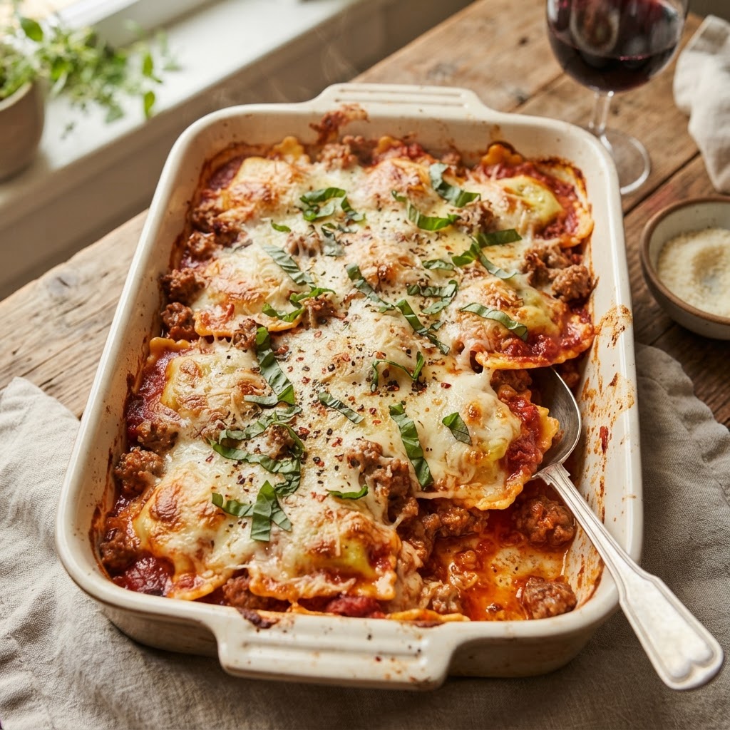 Baked Ravioli & Italian Sausage Casserole