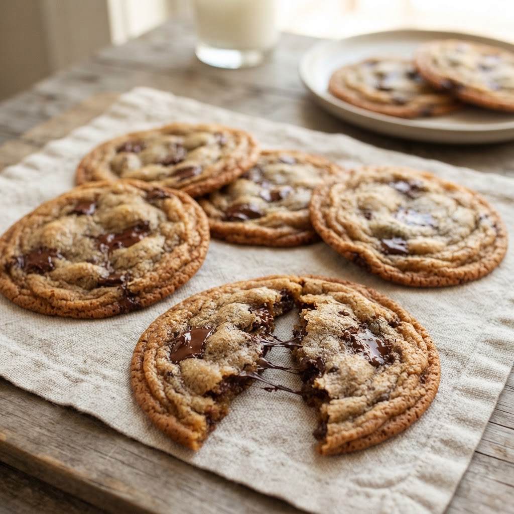Thin, Crispy-Chewy Chocolate Chip Cookies