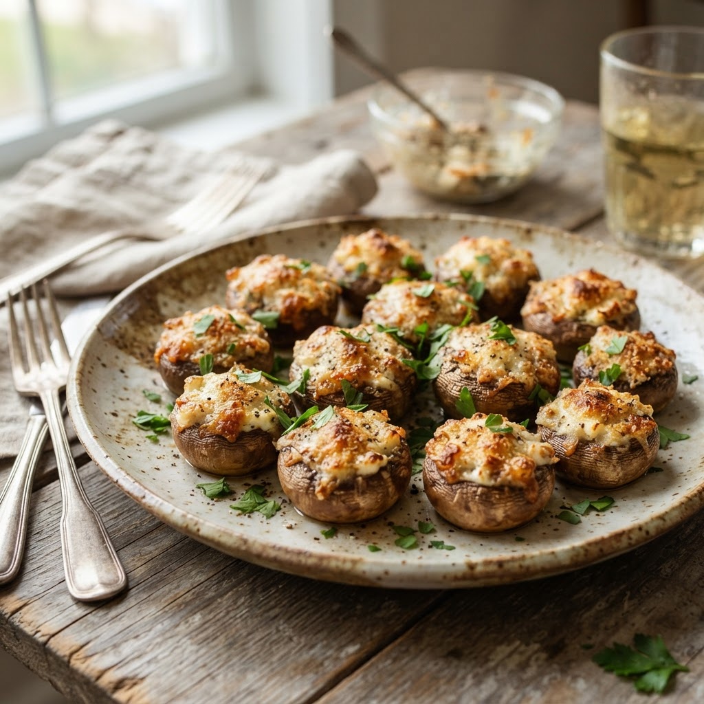 Air Fryer Stuffed Mushrooms