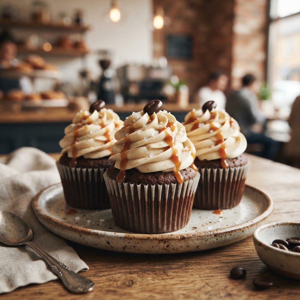 Salted Caramel Espresso Cupcakes