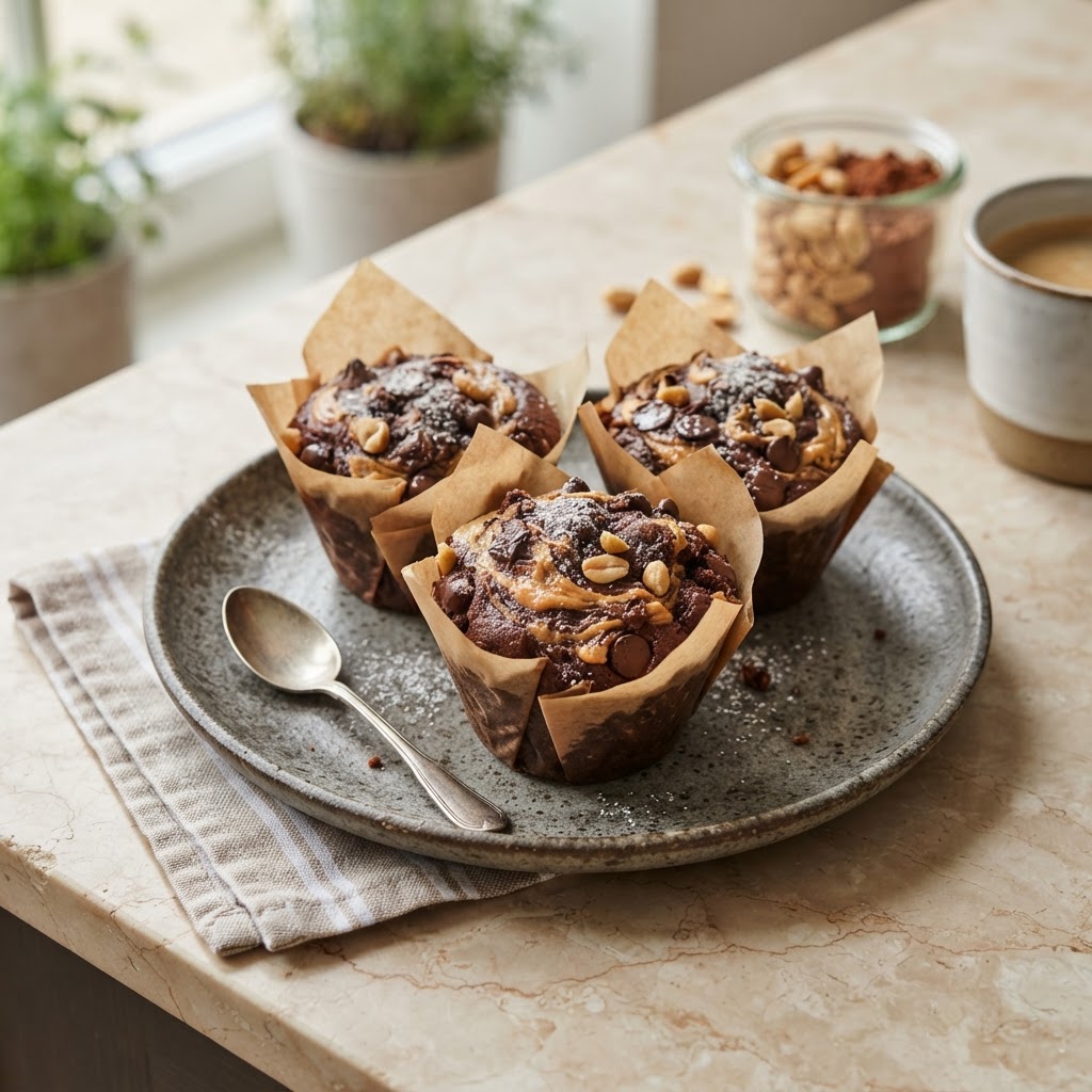 Chocolate-Peanut-Butter Muffins