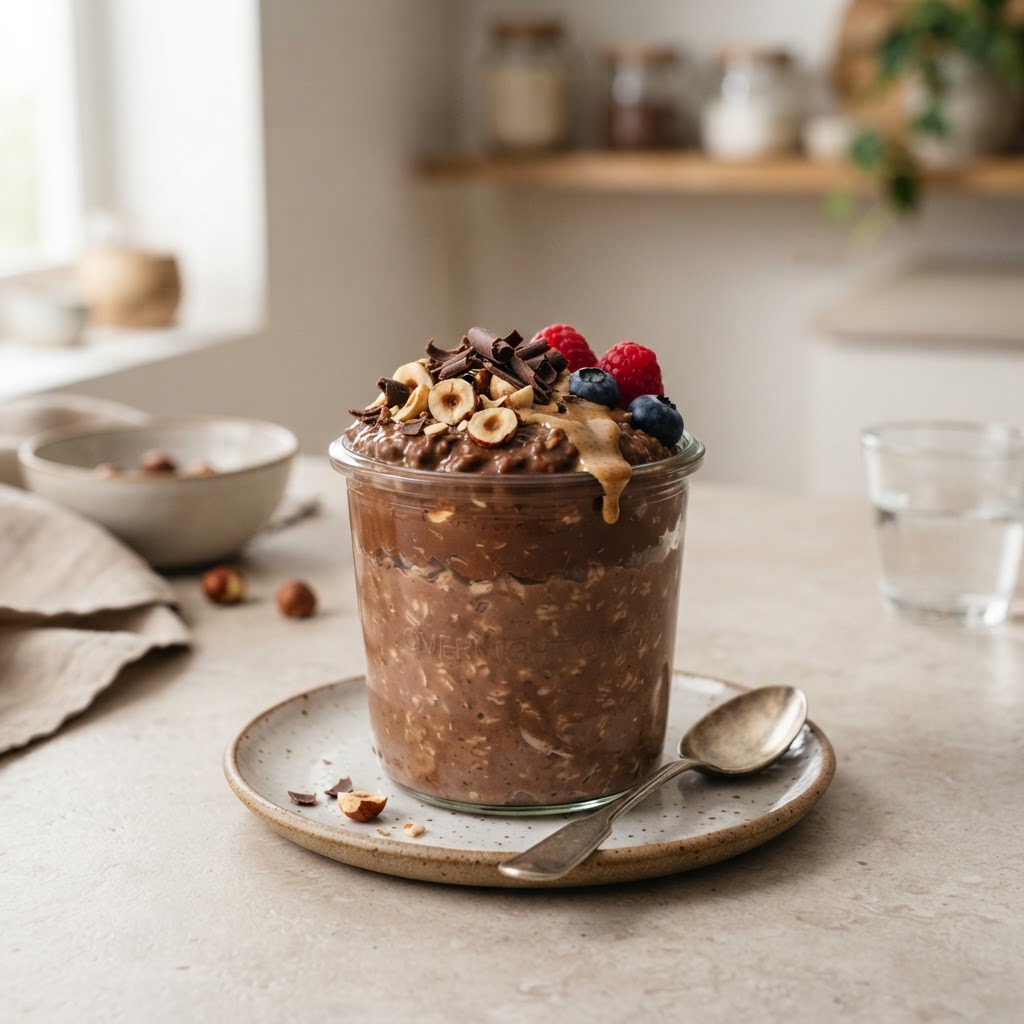 Chocolate Hazelnut Protein Overnight Oats