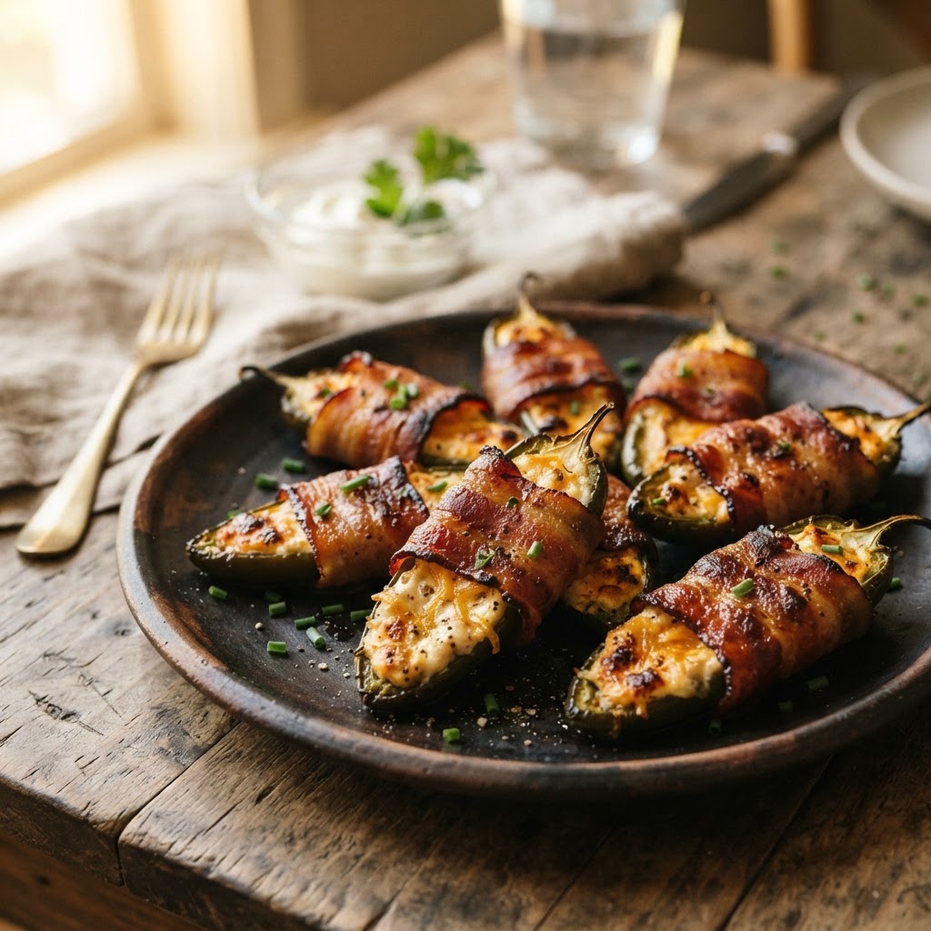 Air Fryer Bacon-Wrapped Jalapeño Poppers