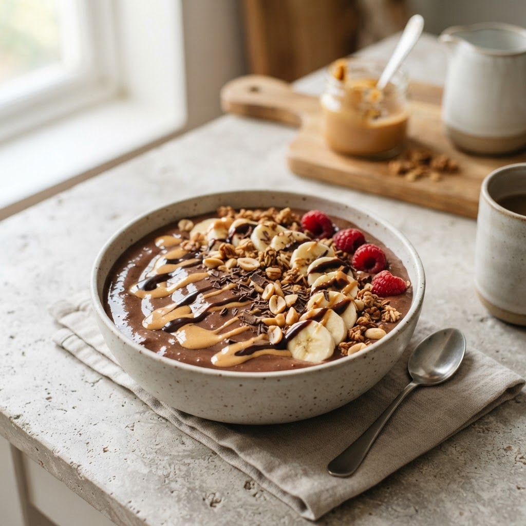 Chocolate-Peanut-Butter Smoothie Bowl