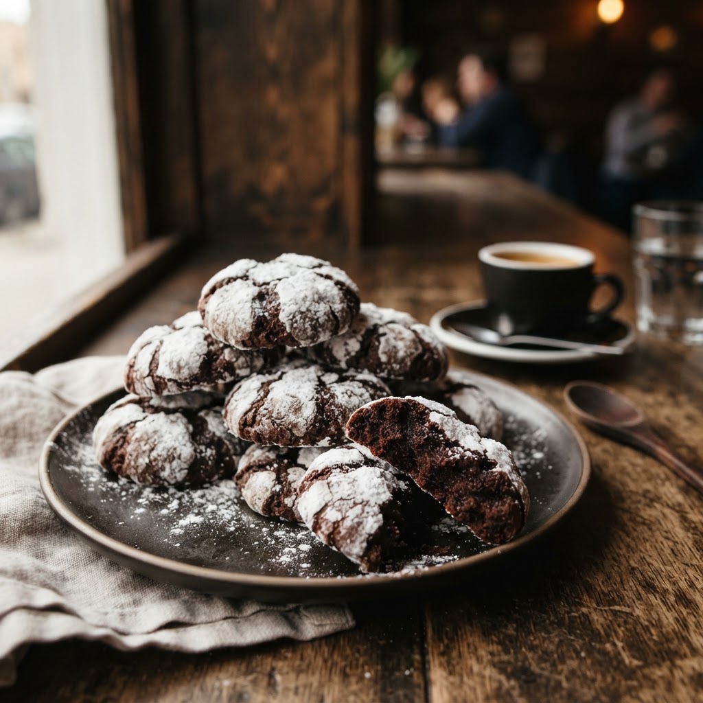 Flourless Chocolate Espresso Crinkle Cookies