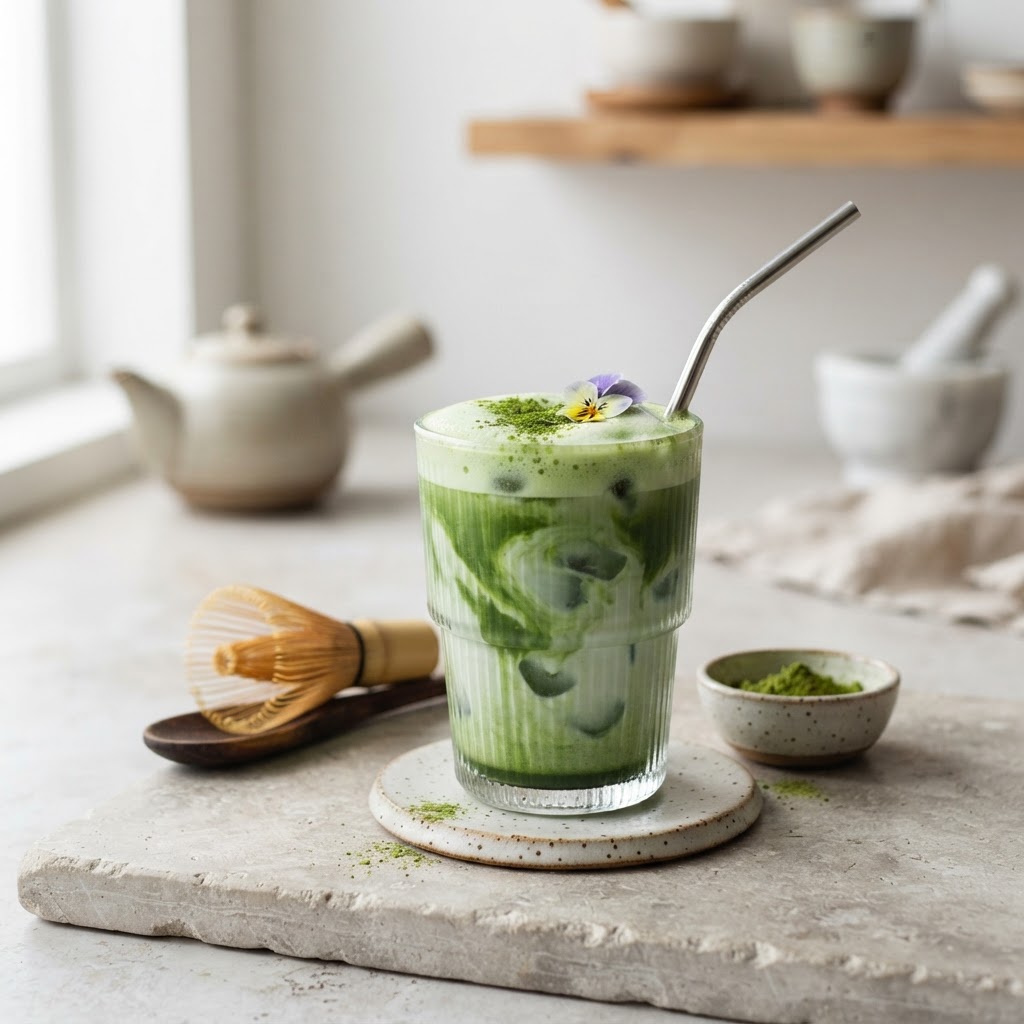 Iced Vanilla Matcha Latte
