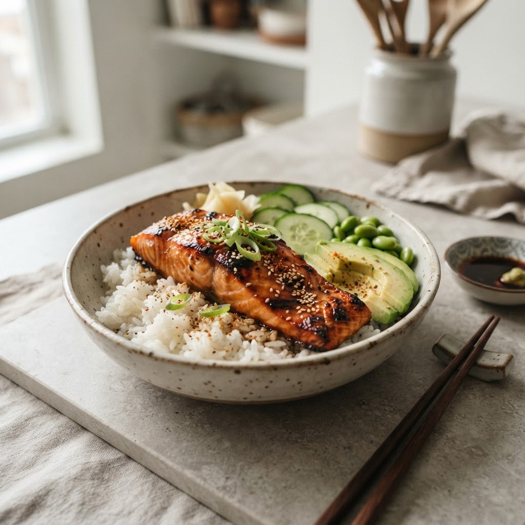 Teriyaki Salmon Rice Bowls