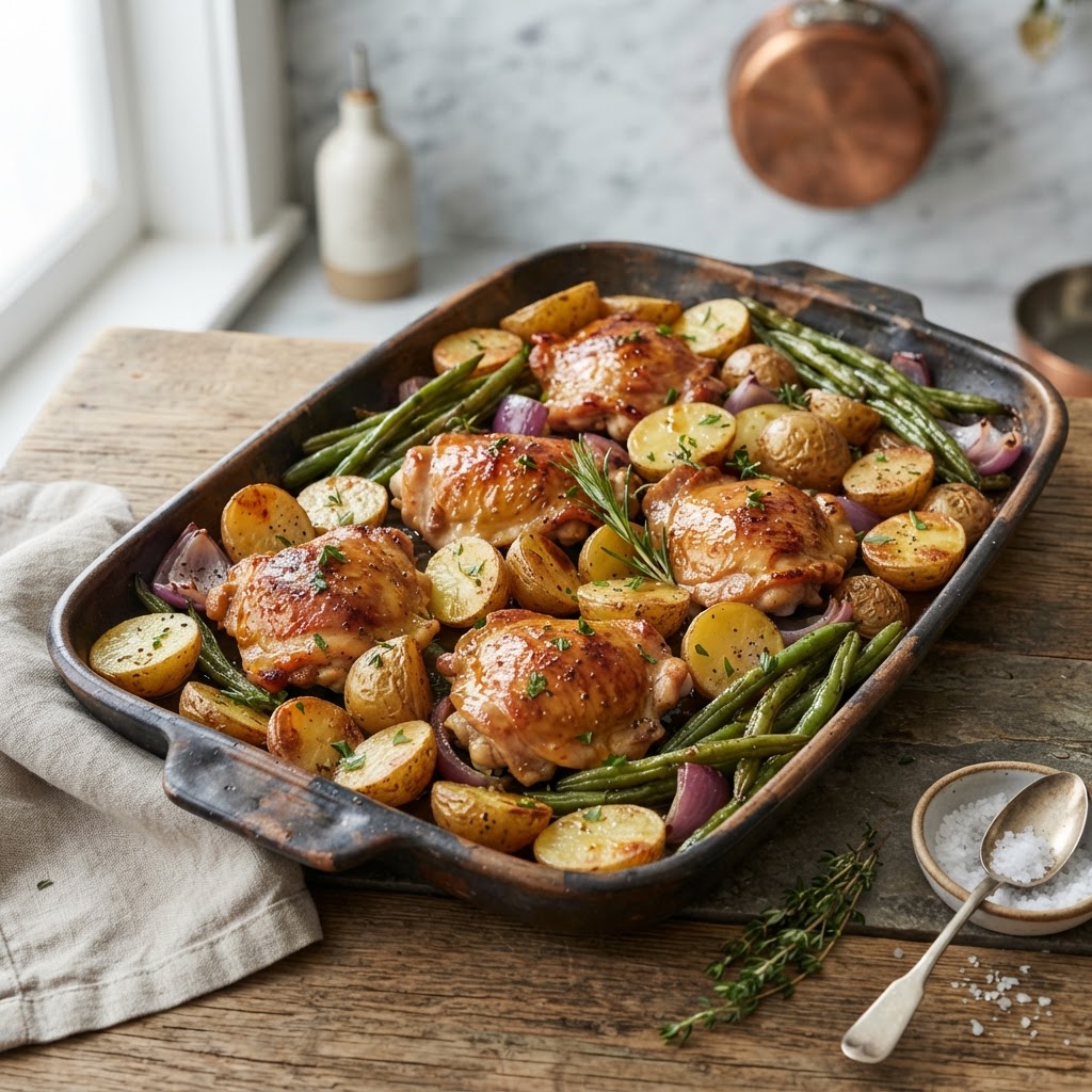 Sheet-Pan Honey Mustard Chicken & Potatoes