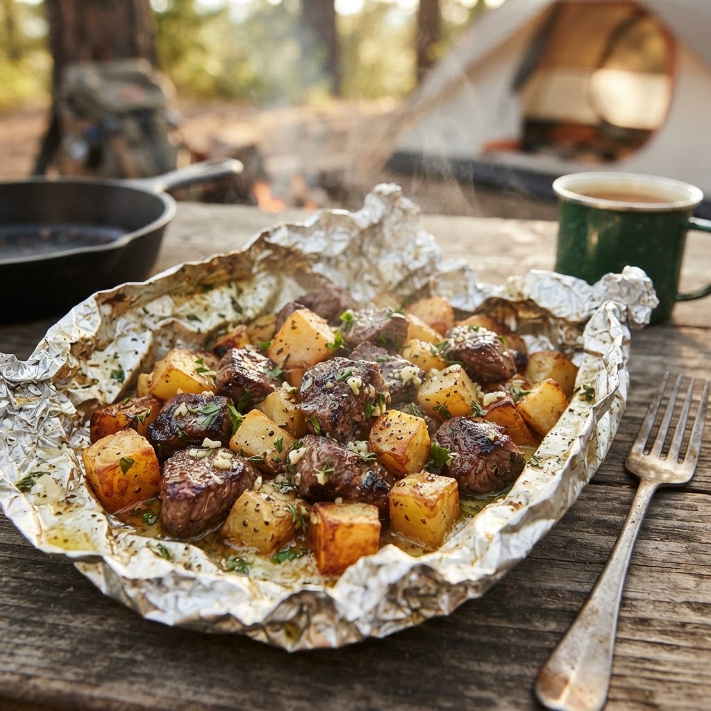 Garlic Butter Steak & Potato Foil Packs