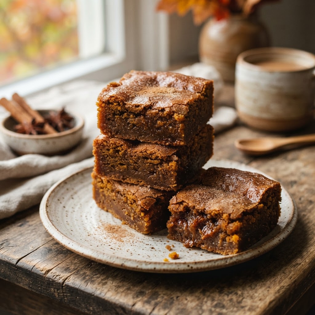 Brown Butter Pumpkin Snickerdoodle Blondies