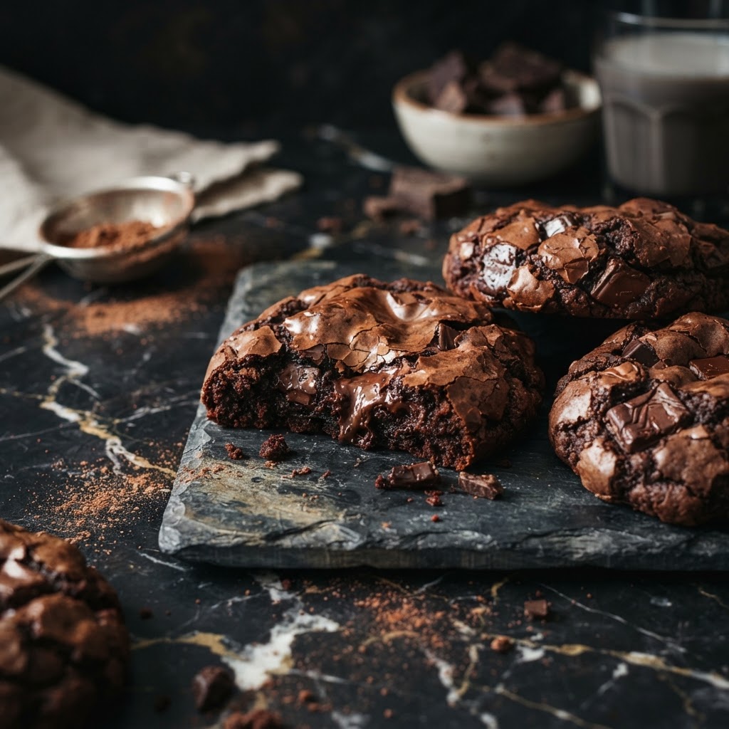 Double Chocolate Malted Cookies