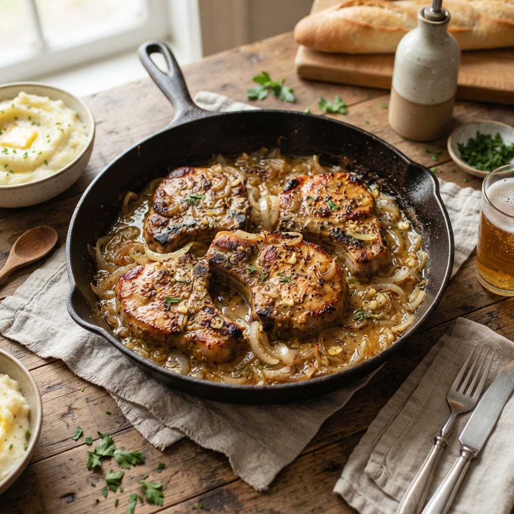 Beer & Dijon Mustard Pork Chops