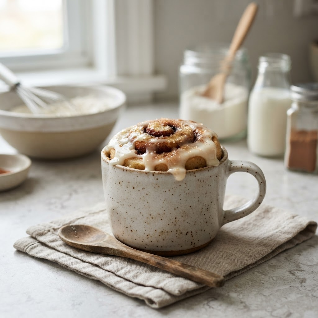 Cinnamon Roll Mug Cake