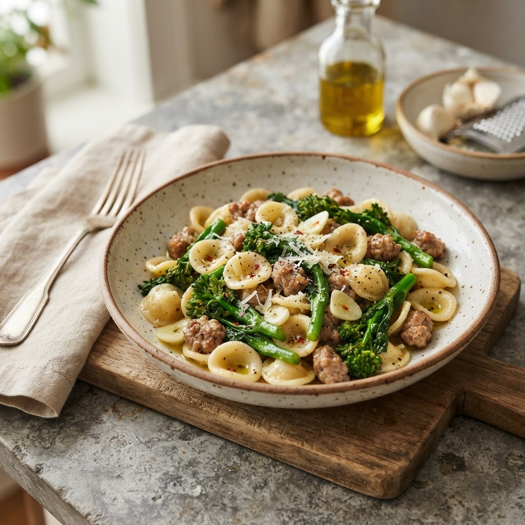 Orecchiette with Italian Sausage & Broccoli Rabe