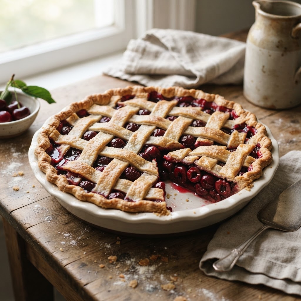 Classic Sour Cherry Lattice Pie