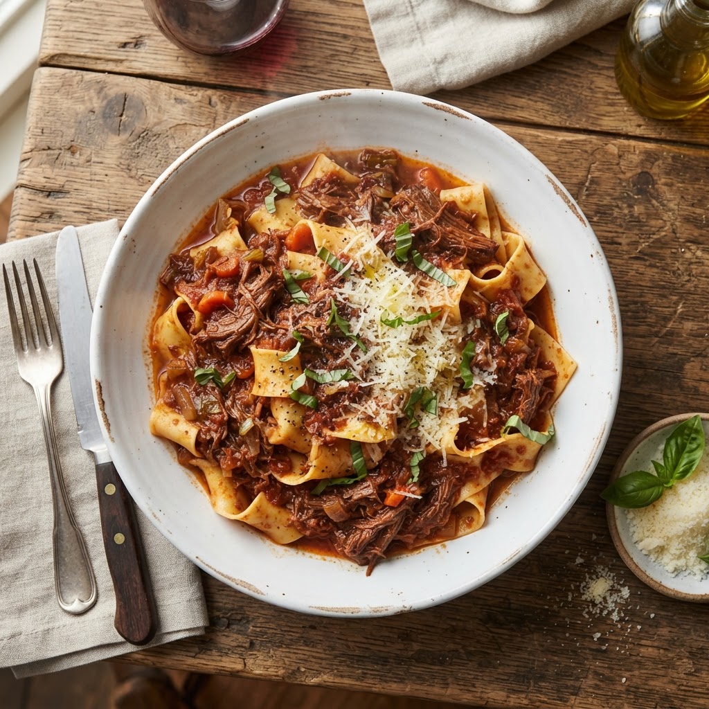 Italian Beef Ragu with Pappardelle