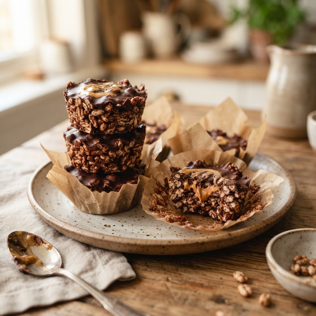 No-Bake High-Protein Chocolate Crispy Cakes