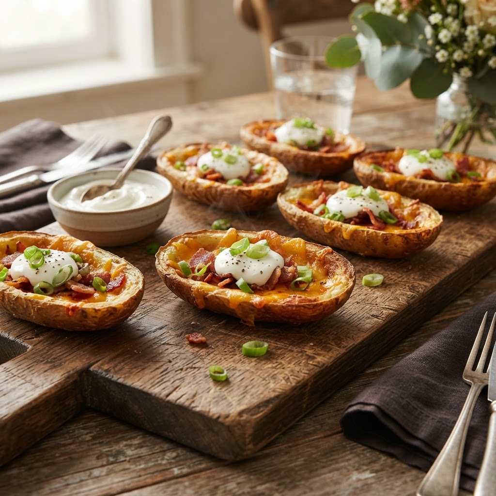 Air Fryer Loaded Potato Skins