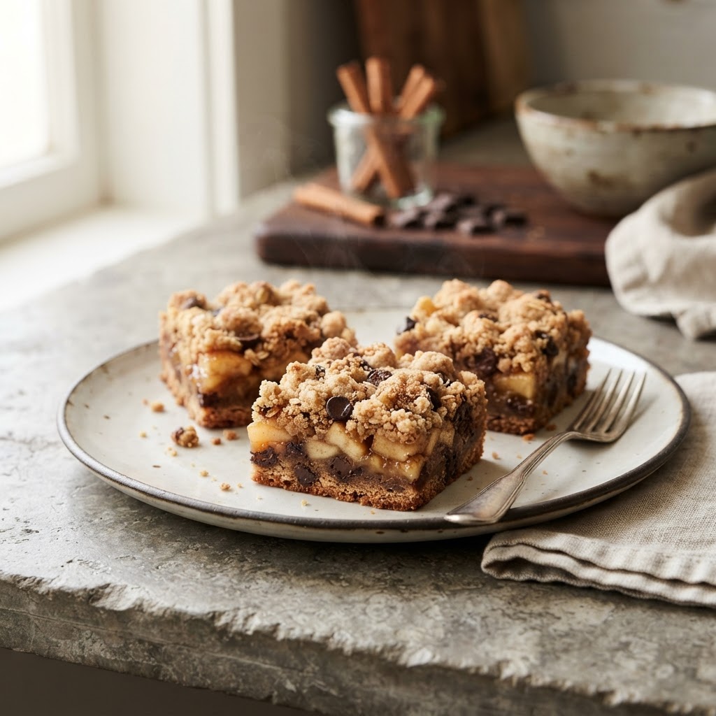 Apple Crumb Bars (dark chocolate)