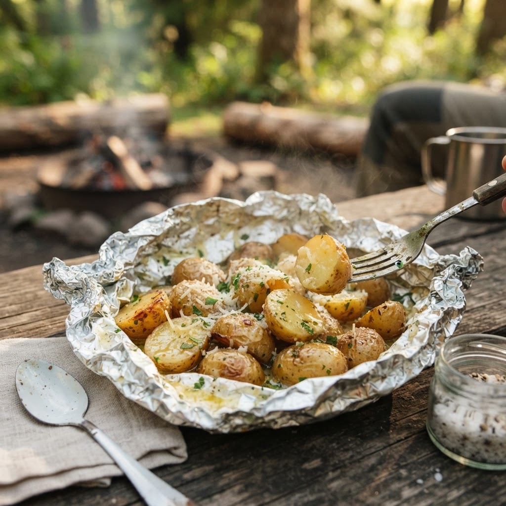 Foil-Pack Garlic Parmesan Potatoes