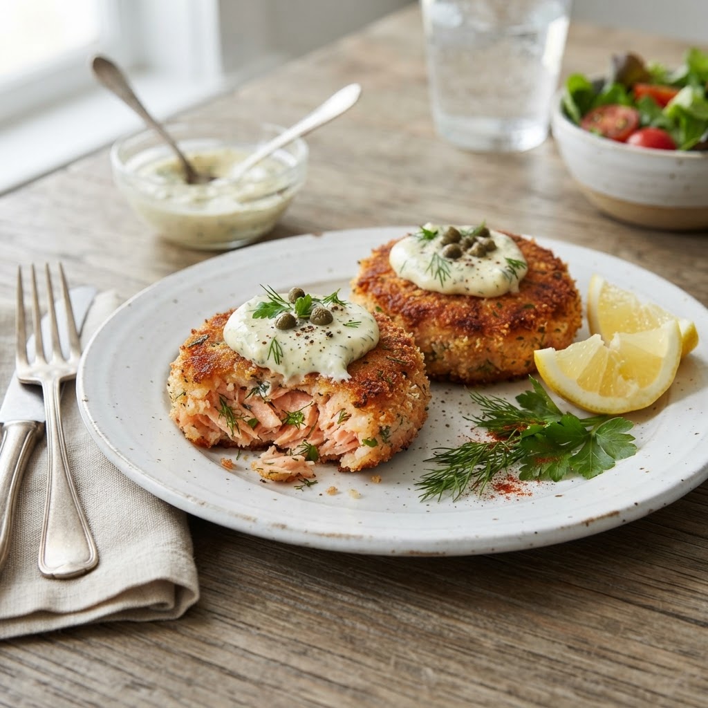 Salmon Cakes with Lemon-Dill Remoulade