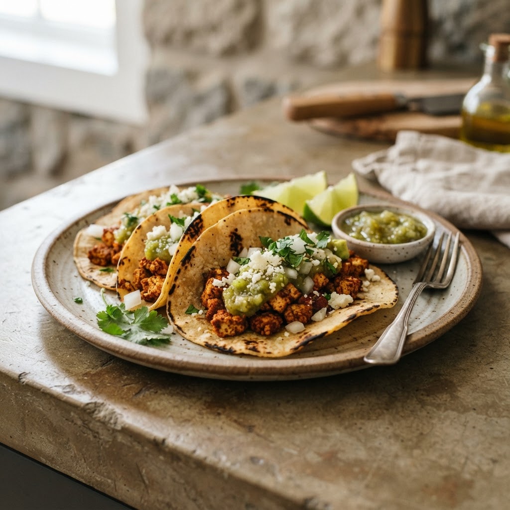 Tofu Tacos with Tomatillo Salsa