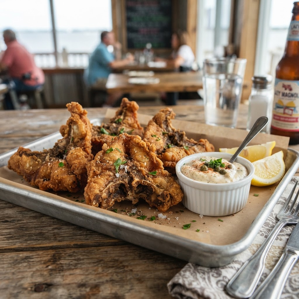 Fried Red Snapper Throats with Creole Remoulade