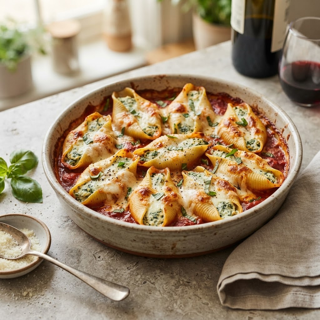 Stuffed Shells with Ricotta & Spinach
