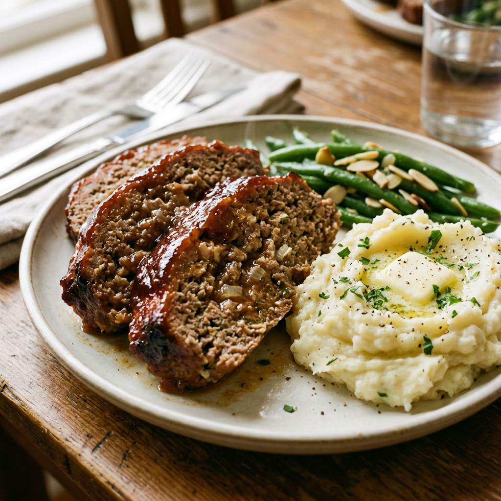 Homestyle Meatloaf with Brown Sugar Ketchup Glaze