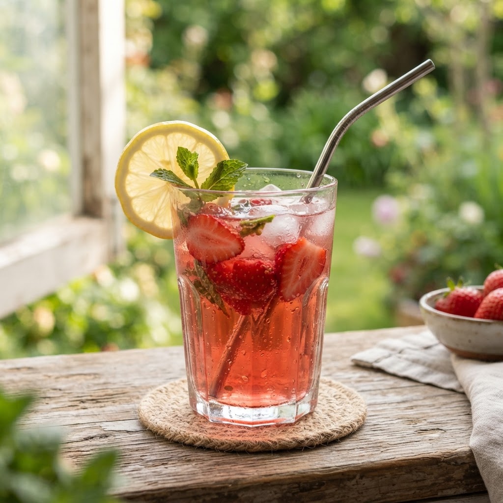 Strawberry-Lemon Green Tea Refresher