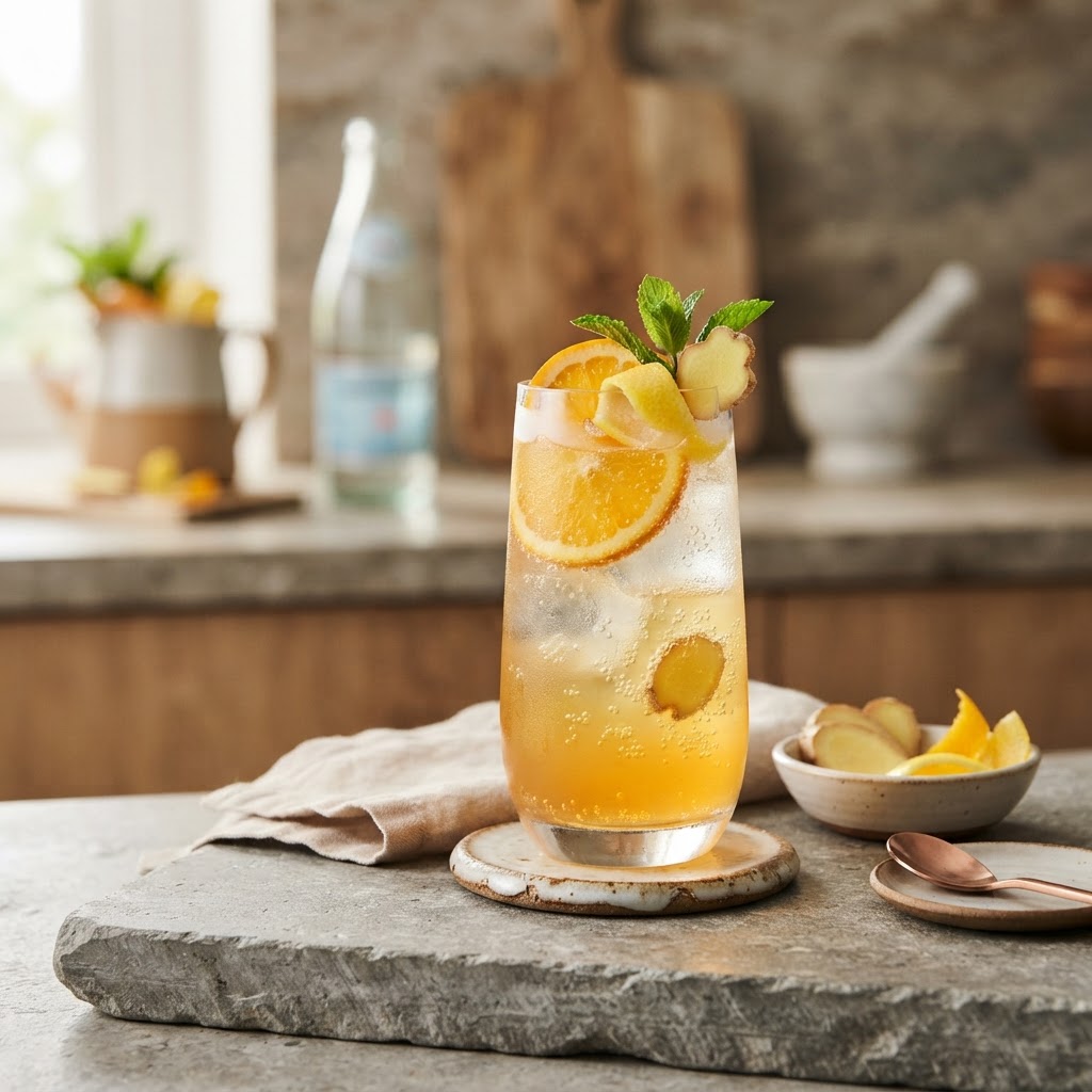 Sparkling Citrus Spritz with ginger