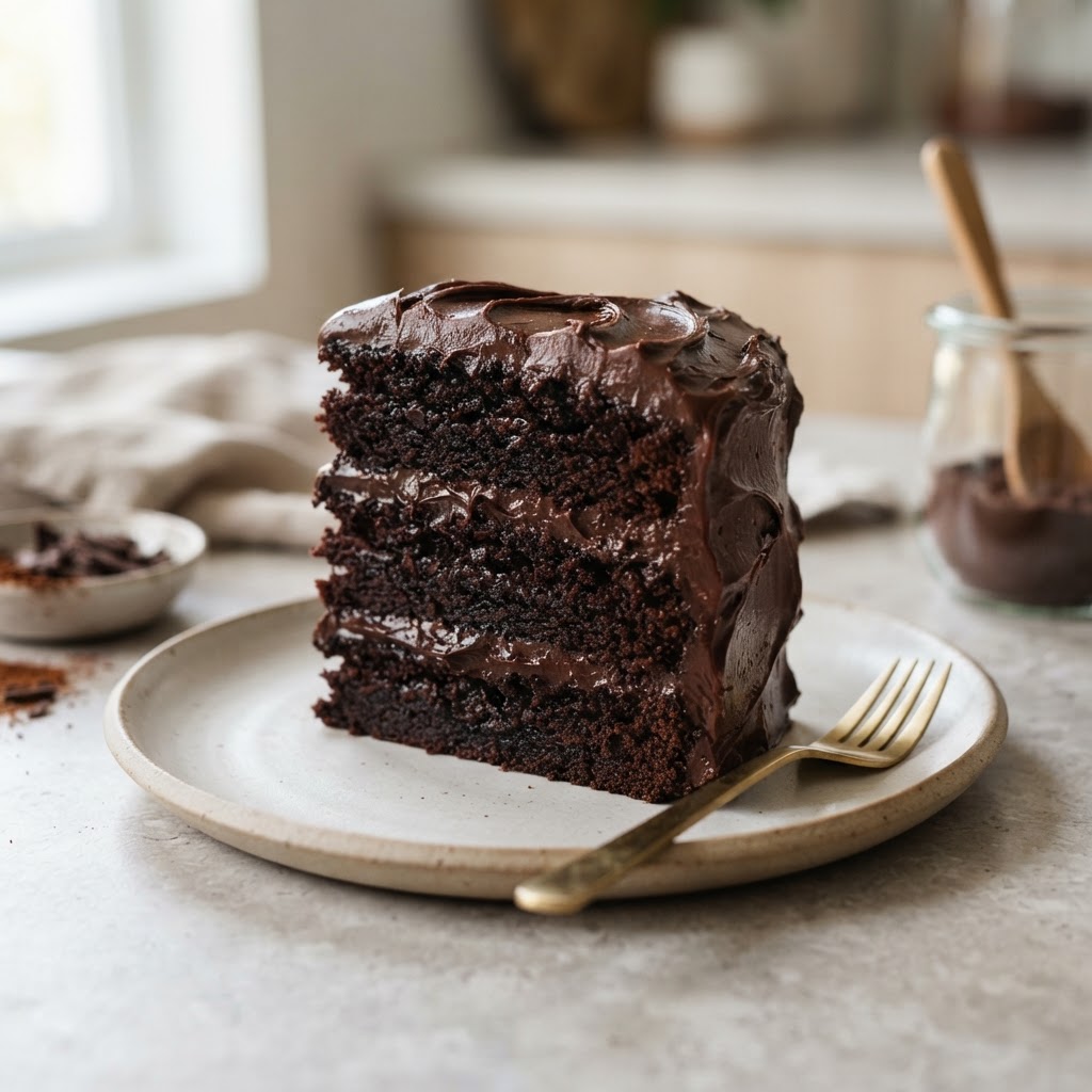 Ultimate Fudgy Dark Chocolate Layer Cake