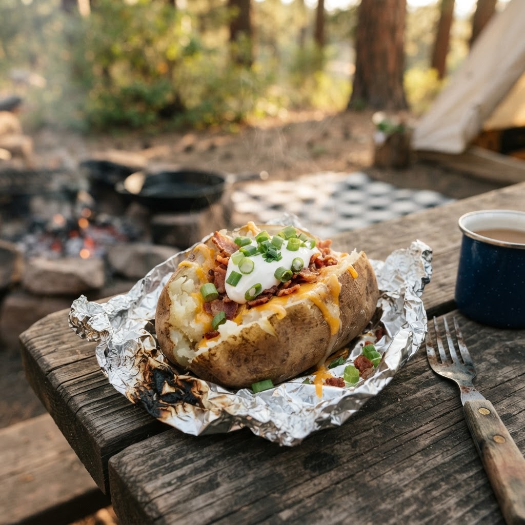 Campfire Loaded Baked Potatoes