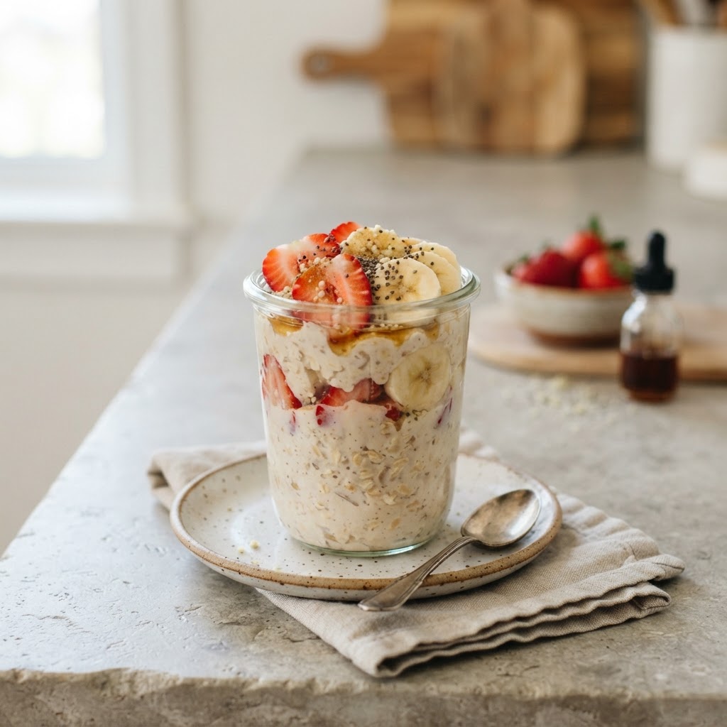 Strawberry-Vanilla Overnight Oats